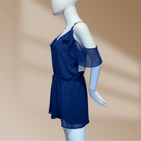 Belle Sky Women's Sz Med Stunning Sapphire Off the Shoulder Romper NWT! - Picture 2 of 3